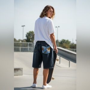 True Religion Wide Leg Y2K shorts